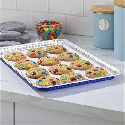 Reynolds Bakeware Disposable Cookie Sheet Pans with Parchment Lining - 15x10.25 Inch, 2 Count - CookCave