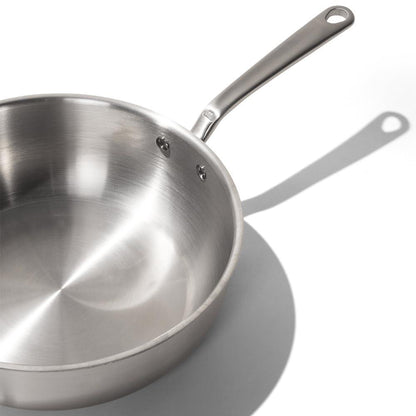 Made In Cookware - 5 Quart Stainless Steel Saucier Pan - 5 Ply Stainless Clad - Professional Cookware - Made in Italy - Induction Compatible - CookCave