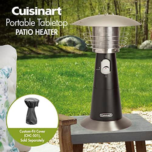 Cuisinart COH-500 Portable Tabletop Patio, 11,000 BTU Outdoor Propane Heater with Safety Tilt Switch and Burner Screen Guard, 30 sq. Foot Heat Range, Black - CookCave