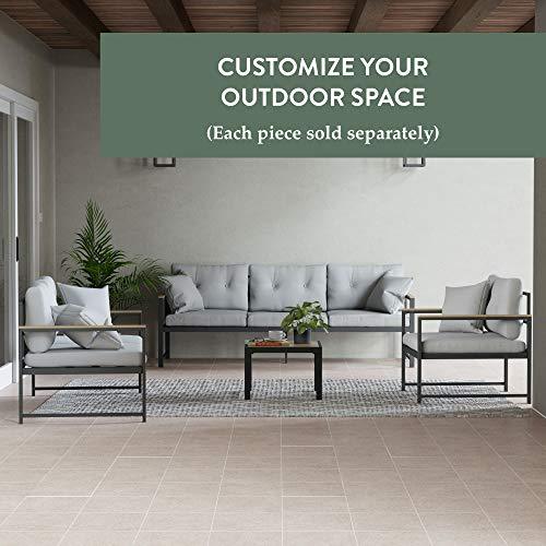 Edenbrook Cliffside Metal Patio Furniture - Mix and Match Modern Outdoor Furniture Pieces, Metal Sofa with Cushions - CookCave