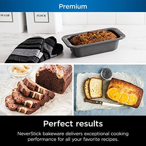 Ninja B30509 Foodi NeverStick Premium 9 inch x 5 inch Loaf Pan, Nonstick, Oven Safe up to 500⁰F, Dishwasher Safe, Grey, 1 Count (Pack of 1) - CookCave