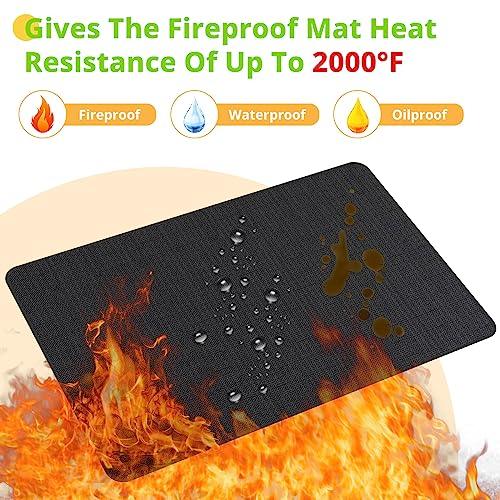 McKuk 70 x 48 inch Under Grill Mats for Outdoor Grill, Easy to Clean Reusable Grill Mat for Deck, Double-Sided Fire Resistant,Water Resistant and Oil Proof, Fit for Indoor Fireplace Mat Fire Pit Mat - CookCave