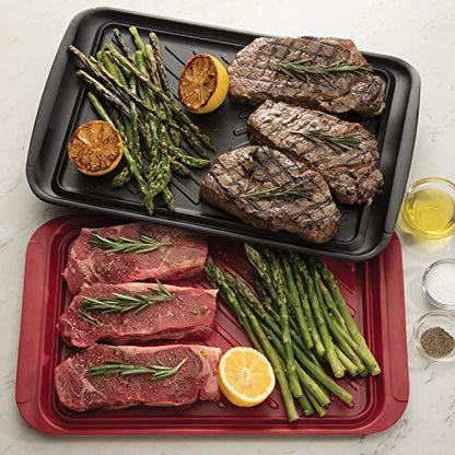 Cuisinart CPK-200 Grilling Prep and Serve Trays, Black and Red Large 17 x 10. 5 - CookCave