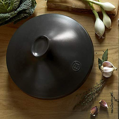 Emile Henry Delight 4.0 Quart Ceramic Tagine, Slate with Slate Lid - CookCave