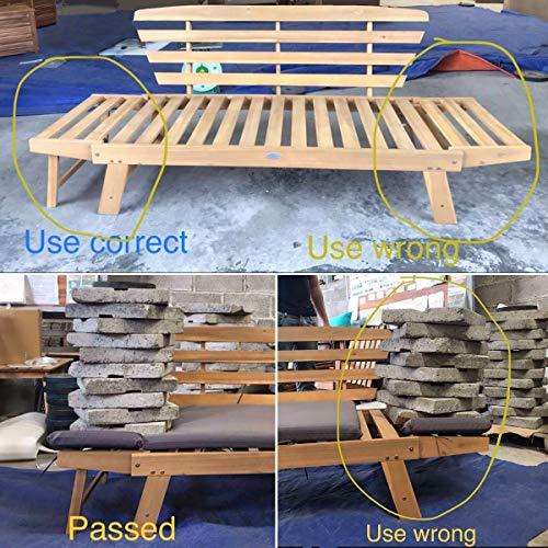 Tangkula Acacia Wood Patio Convertible Couch Sofa Bed with Adjustable Armrest, Outdoor Daybed with Cushion & Pillow, Folding Chaise Lounge Bench Ideal for Porch Courtyard Poolside (Dark Grey) - CookCave