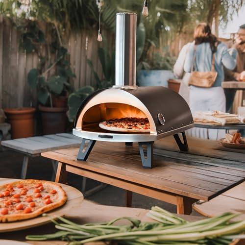 Cartman Outdoor 12" Wood Fired Portable Pizza Ovens & Pizza Cutter & Pizza Peel & Pellet Shovel - CookCave