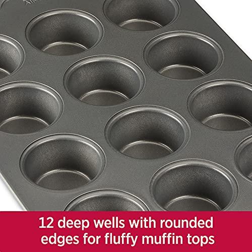 All-Clad Pro-Release Nonstick Bakeware Set 5 Piece Oven Safe 450F Half Sheet, Cookie Sheet, Muffin Pan, Cooling & Baking Rack, Round Cake Pan, Loaf Pan, Baking Pan Grey - CookCave