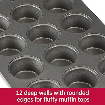 All-Clad Pro-Release Nonstick Bakeware Set 5 Piece Oven Safe 450F Half Sheet, Cookie Sheet, Muffin Pan, Cooling & Baking Rack, Round Cake Pan, Loaf Pan, Baking Pan Grey - CookCave