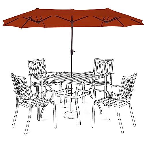 HERA'S PALACE 13ft Rectangle Patio Umbrellas, Large Outdoor Umbrella with Crank, Powerful UV Protective, Table Umbrella Outdoor Patio for Backyard, Pool, Garden, Deck - CookCave