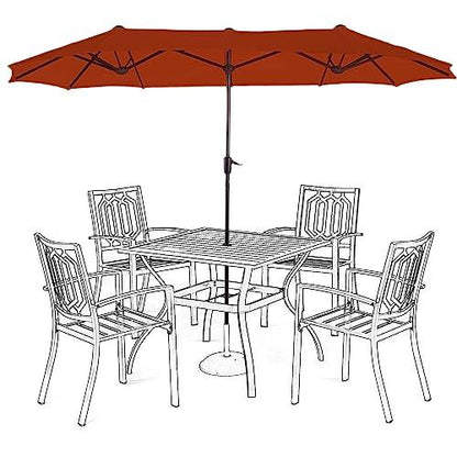 HERA'S PALACE 13ft Rectangle Patio Umbrellas, Large Outdoor Umbrella with Crank, Powerful UV Protective, Table Umbrella Outdoor Patio for Backyard, Pool, Garden, Deck - CookCave