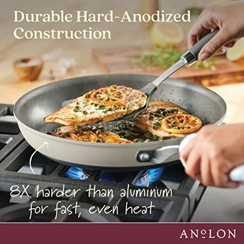 Anolon Achieve Hard Anodized Nonstick Frying Pan/Skillet, 12 Inch, Silver - CookCave