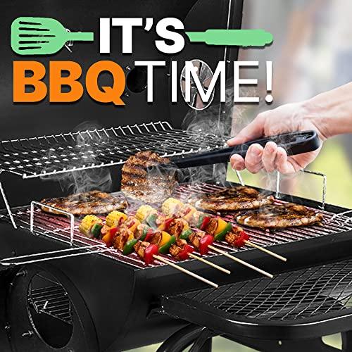 NutriChefKitchen Charcoal Grill Offset Smoker, Portable Stainless Steel Grill, Outdoor Camping BBQ and Barrel Smoker (Black) - CookCave