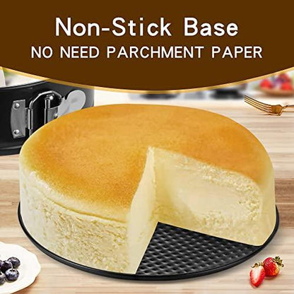 isheTao Cake Pan Set for Baking, Non-Stick Springform Pans Set of 4 (4, 7, 9 10inches), Round Cake Pans,Cheesecake Pan, Leak-Proof Cake Pans with Removable Bottom - CookCave