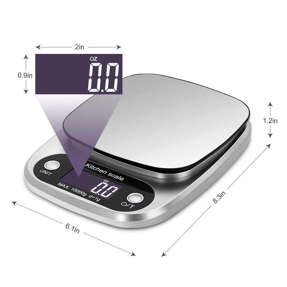 Food Scale 22lb Weight Grams, Digital Kitchen Scales and Ounces for Cooking, Baking - CookCave