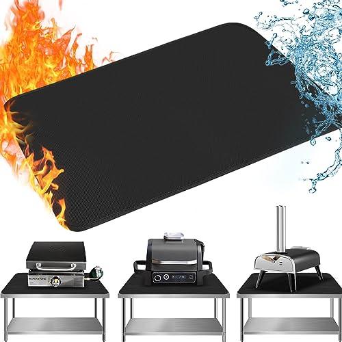 TOHONFOO 24" x 31" Grill Mat Fireproof for Outdoor Grill Protecting Prep Barbecue Table - Heat Resistant BBQ Tabletop Grilling Griddle Pad, Easy to Clean & Storage - Waterproof & Foldable, 0.6mm - CookCave