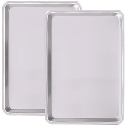 Commercial Quality Baking Sheet Pan Set, Natural Aluminum Cookie Sheet, Umite Chef Warp Resistant Nonstick Baker's Half Sheet Pan, Large Thick Cookie Tray Pans for Baking, Roasting(2 Pack, 18X13Inch) - CookCave