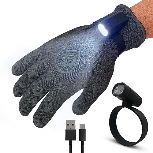 Grill Armor Wrist LED Flashlight for Gloves – Hands-Free Night Light – Grilling Accessories, BBQ Light, Fire Pit, Camping, Outdoor Adventures & Much More – Fits All Gloves – Gadget Gift for Men - CookCave