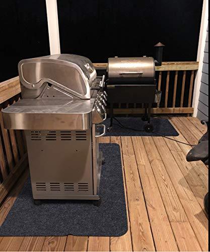 Gas Grill Mat，Premium BBQ Mat and Grill Protective Mat—Protects Decks and Patios from grease splashes,Absorbent material-Contains Grill Splatter，Anti-Slip and Waterproof Backing，Washable (36" x 36") - CookCave