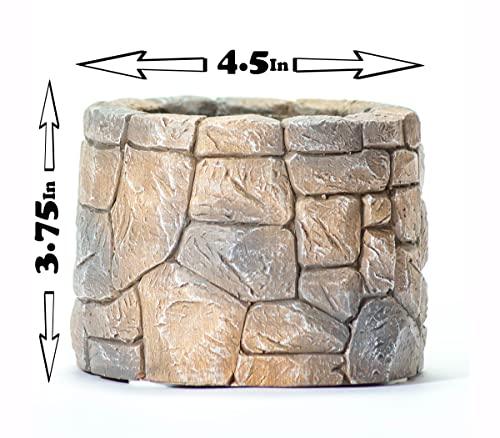 WEYLAND Tabletop Fire Pit Bowl - Table Top Firepit Balcony Decor and Smores Maker - Small Indoor, Outdoor and Personal Portable Fireplace for Patio Using Rubbing Alcohol Fuel - Stone Design - CookCave