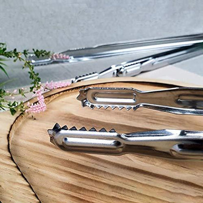 3 Pcs Stainless Steel Kitchen Tongs for Cooking, BBQ, Grilling, Barbeque Food Tong 7.9 Inch - CookCave