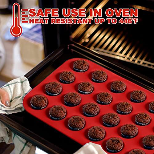 Anaeat Silicone Muffin Pan - Mini 24 Cups Cupcake Tray, Non-Stick Silicone Baking Molds for Making Muffin Cakes, Cupcake, Chocolate, Bread,Tart and Desserts, Just Pop Out - CookCave