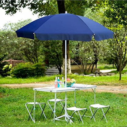 AMMSUN 6FT Portable Picnic Outdoor Canopy Sunshade Beach Umbrella with Tilt Function, Small Patio Umbrella - UPF 50+ protection Beach Chair Umbrella 6' Blue - CookCave