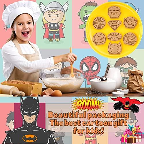 Crethinkaty Cartoon Cookie Cutter-8 Plastic Cookie Stamp- Cartoon Fun Cookie Mold, Children's Baking Set. - CookCave