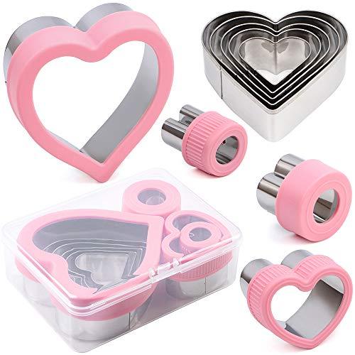 BakingWorld Heart Cookie Cutter Set,9 Piece Heart Shapes Stainless Steel Cookie Cutters Mold for Cakes Biscuits and Sandwiches,0.98"/1.45"/1.57"/1.96"/2.04"/2.32"/2.75"/3.18"/3.74" Assorted Sizes - CookCave