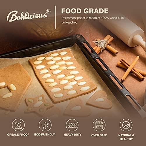 220 Pcs Unbleached Parchment Paper Baking Sheets, Baklicious Pre-cut Heavy Duty Parchment Baking Paper for Air Fryer, Oven, Bakeware, Steaming, Cooking Bread, CupCake, Cookies - CookCave