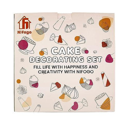 Cake Decorating Supplies Kit Tools 356pcs, Nifogo Baking Accessories with Cake Turntable, Pastry Piping Bag, Piping Icing Tips for Beginners or Professional - CookCave