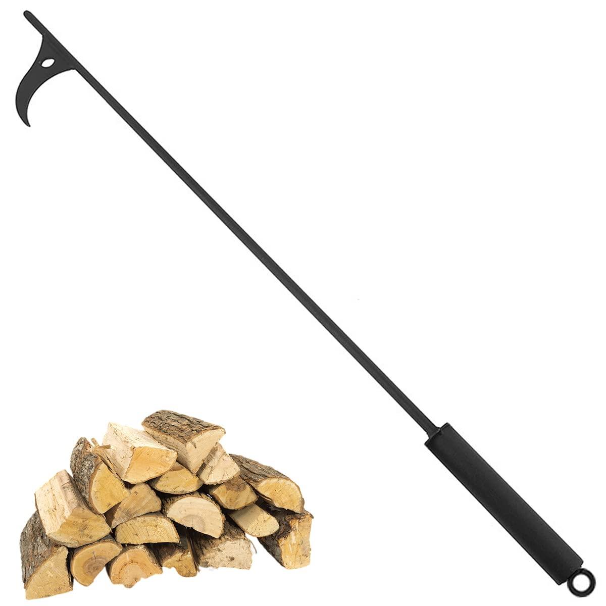 Fire Poker, 40in Removable Fire Pit Poker Heavy Duty Solid Steel Fire Poker Stick, Durable Fireplace Pokers Black Firewood Poker Stick, Portable Fire Pit Tong Fire Pit Tools for Outside Camping Hiking - CookCave