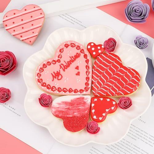 Heart Cookie Cutter Set - 5 Piece - 4.57" 3.86" 2.95" 1.97” 1.38" - Heart Shaped Cookie Cutters Fondant Biscuit Cutters for Valentines Day - Stainless Steel - CookCave