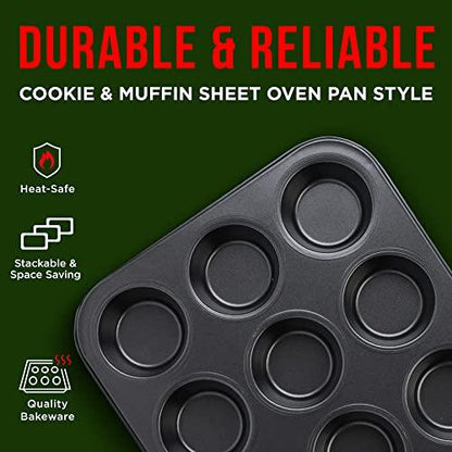 Baking Set – 6 Piece – Deluxe Non Stick Black Coating Inside and Outside – Carbon Steel Bakeware Set – PFOA PFOS and PTFE Free by Bakken - CookCave