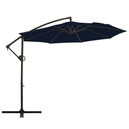 wikiwiki 10ft Patio Umbrellas Offset Outdoor Cantilever hanging Umbrellas w/Infinite Tilt, Fade Resistant Waterproof RECYCLED FABRIC Canopy & Cross Base, for Yard, Garden & Deck (Navy Blue) - CookCave