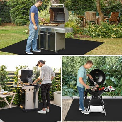 TOHONFOO 70 x 48 in Under Grill Mat for Outdoor Grill - Fireproof BBQ Mats for Grilling to Protect The Deck, Patio, Pavers - Easy to Clean Indoor Fireplace Mat - CookCave