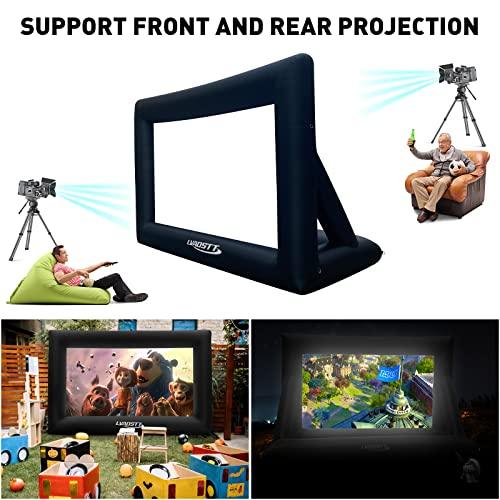 Inflatable Projector Screen Outdoor,16FT Blow Up Movie Screen with Air Blower Front & Rear Projection One-piece Design Easy Set up,Large Outdoor Projector Screen for Outside Backyard Movie Night Party - CookCave
