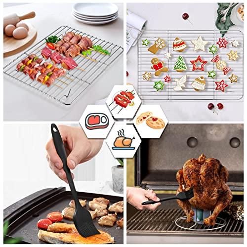 TeamFar Roasting Pan, 14 In Stainless Steel Turkey Roaster Pan with Cooling Rack & V Rack, Beer Can Chicken Holder/Meat Claws/Brush, Healthy & Dishwasher Safe, Set of 7 - CookCave