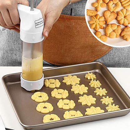 Biscuits Maker Cookie Press, Cookie Press for Baking Machine Cookie Press Set with 12 Discs and 6 Tips for Cookie Cake Decoration - CookCave