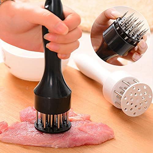 Meat Tenderizer Tool with Ultra Sharp Stainless Steel Needle Blades 2 Pack Meat Tenderizer Tool Profession Kitchen Gadgets Jacquard for Tenderizing and Cooking BBQ, Marinade, Steak, Beef, and Poultry - CookCave