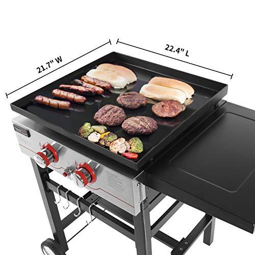 Royal Gourmet Flat Top Grill 2 Burner Outdoor Propane Gas Griddle Comal Para Tacos, Pupusas, Stove Top Grill, GB2000, Black - CookCave