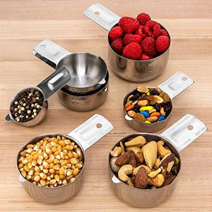 Hudson Essentials Stainless Steel Measuring Cups Set (6 Piece Set) - CookCave