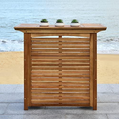 Safavieh Outdoor Collection Monterey Teak Bar Table - Teak Brown - CookCave