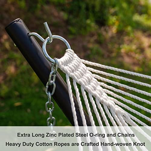 Lazy Daze Hammocks Quick Dry Hammock with Spreader Bar 2 Person Double Hammock with Chains Outdoor Outside Patio Poolside Backyard Beach 450 lbs Capacity Coffee - CookCave