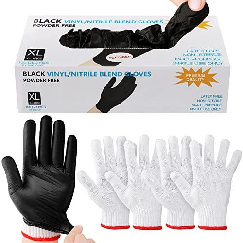 100 Pcs Grilling Gloves Kit Disposable BBQ Gloves with 2 Pairs Cotton Liners Grilling Gloves Cooking Gloves Latex Free Nitrile Gloves for Outdoor Grilling Barbecue Cooking - CookCave