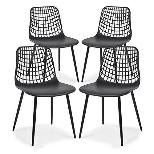 POLY & BARK Marais Chair, Set of 4, Black - CookCave