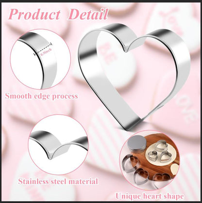 8 Pcs Heart Cookie Cutters Set Stainless Steel Cookie Cutters 1.7” 2.2” 2.8” 3.4” 4.1” 4.5” Heart Shape DIY Cookie Cutters Valentine's Day Present for Sandwiches, Cookie, Biscuit (Heart) - CookCave