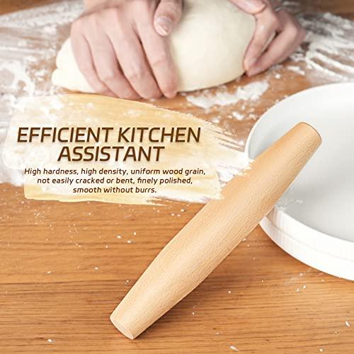 French Rolling Pin for Baking - AMPSEVEN Wooden Rolling Pin Dough Roller for Pizza Fondant Pasta Dumpling tortillas (20cm(7.9inch)) - CookCave