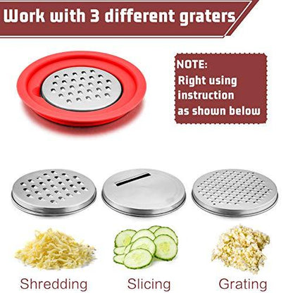 P&P CHEF Mixing Bowls with Lids, Stainless Steel Mixing Bowl Set for Kitchen Mix Cook Bake Prep, With Long Handle, Pour Spout, Non-slip Base, Grater Attachments, Functional Lids -1.5/3/5 QT (Red) - CookCave