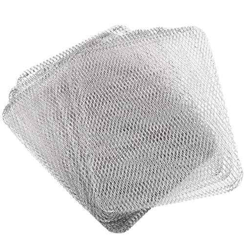 Luxshiny BBQ Grill Mesh Mat: 10Pcs Disposable Aluminum Grill Topper Broiler Net Pans Non-Stick Cooking Grid Grates Pad Baking Tools for Outdoor Camping Barbeque Picnics Backpacking Backyards - CookCave