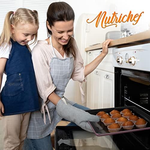 NutriChef 8-Piece Nonstick Stackable Bakeware Set - PFOA, PFOS, PTFE Free Baking Tray Set w/Non-Stick Coating, 450°F Oven Safe, Round Cake, Loaf, Muffin, Wide/Square Pans, Cookie Sheet (Plum) - CookCave